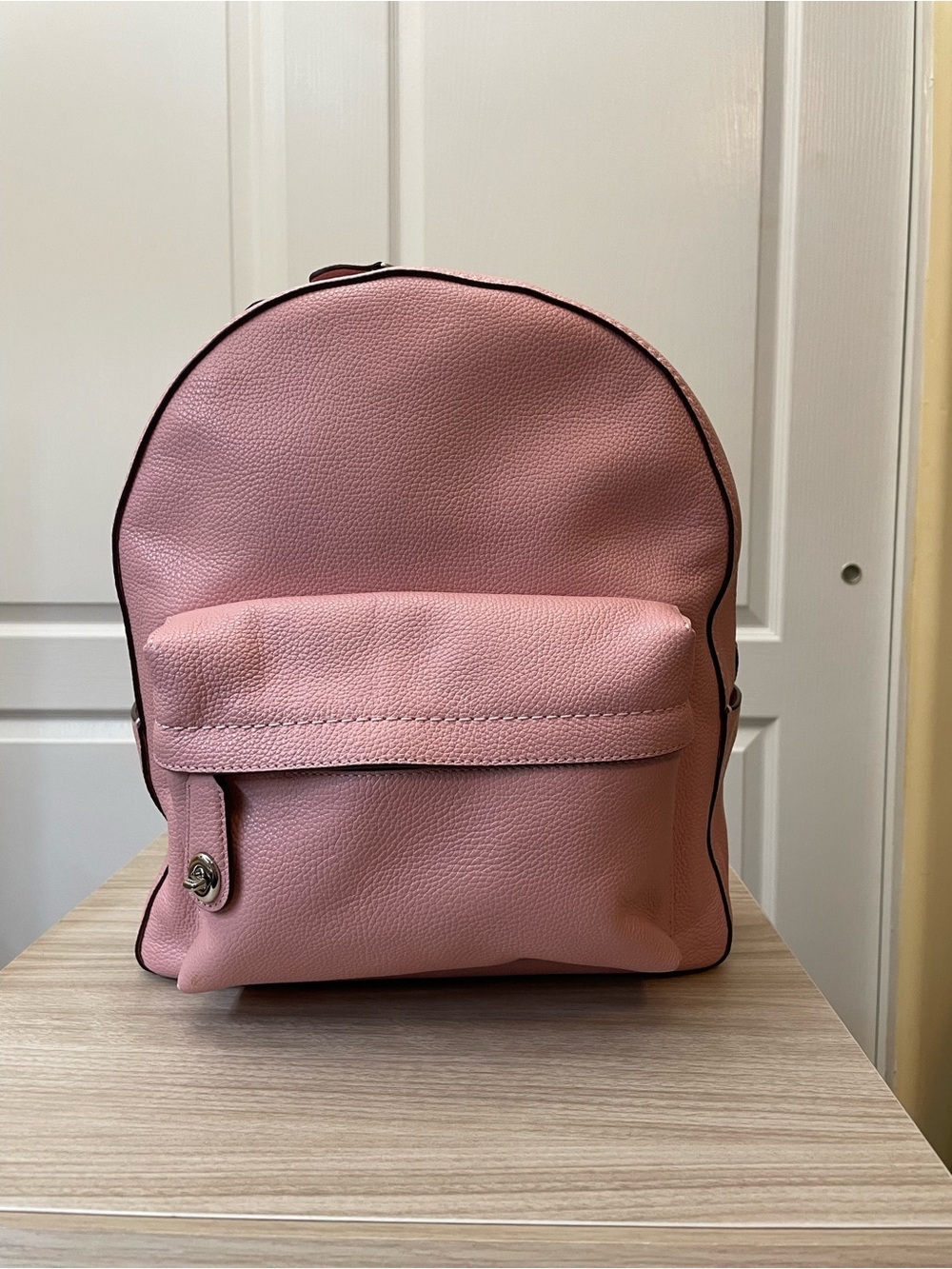 Coach Pink Pebbled Leather Backpack